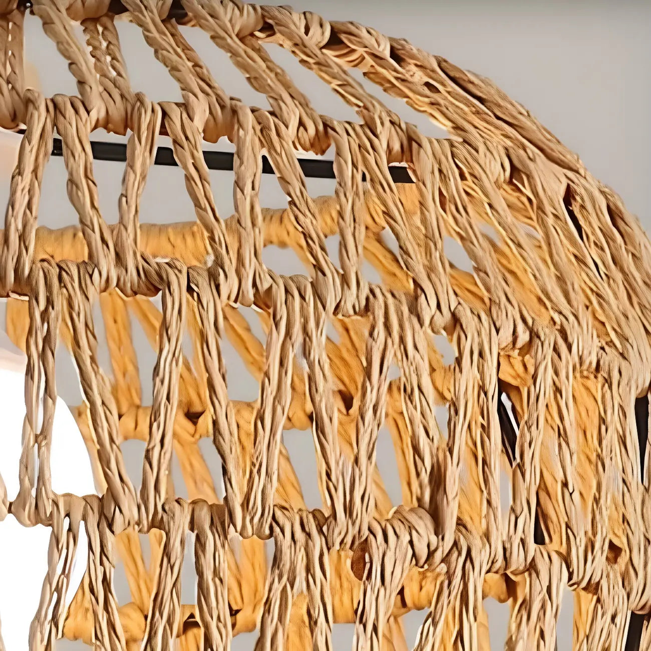 Natural Brown Rattan Pendant Lantern for Modern Dining Decor