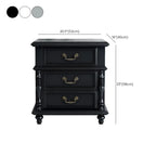 Elegant White Wood Bedside Table with 3 Storage Drawers