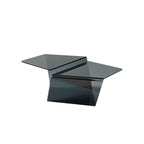 Modern Glass Black Geometric Coffee Table with Free Form