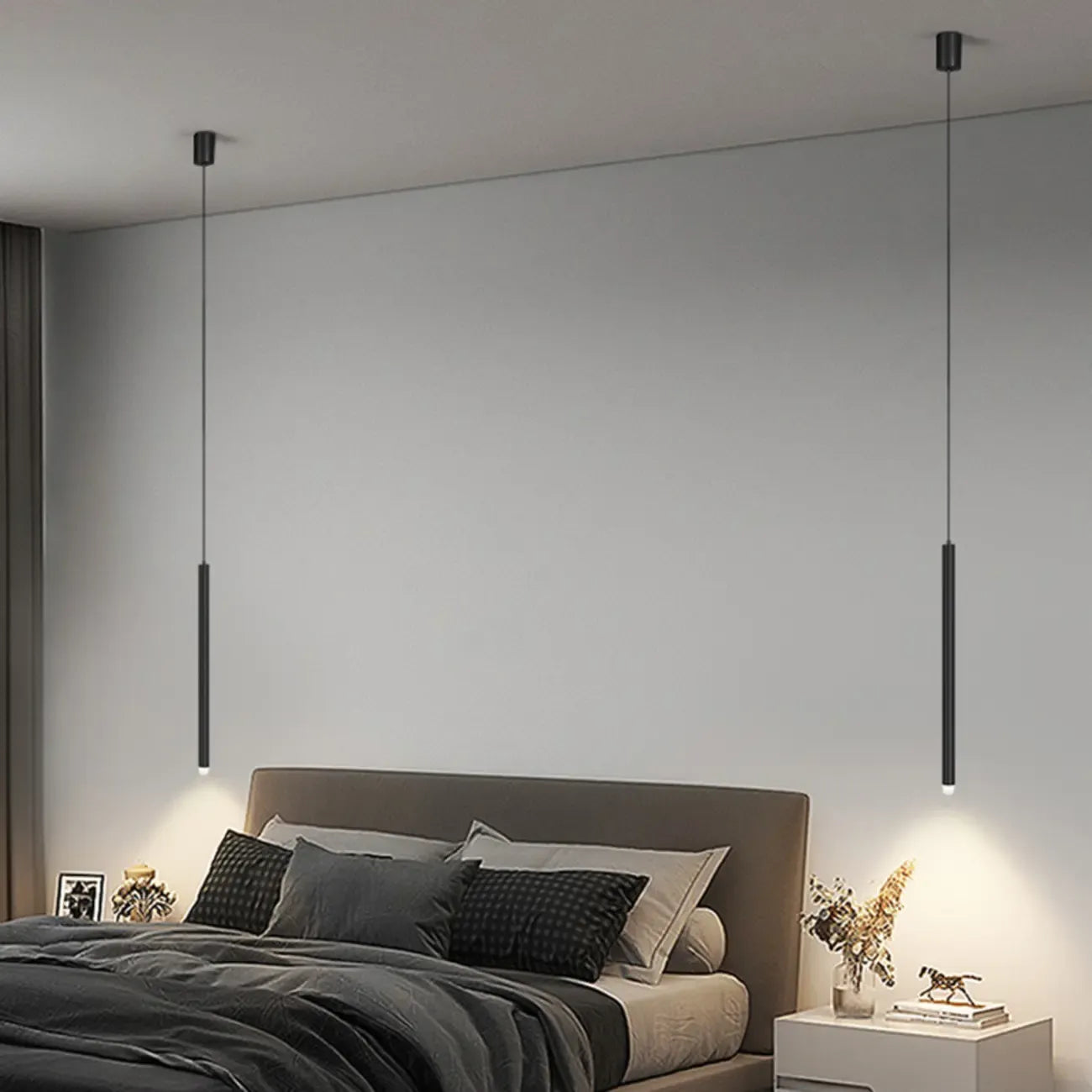Nordic Versatile Black Acrylic Cylinder LED Pendant Light