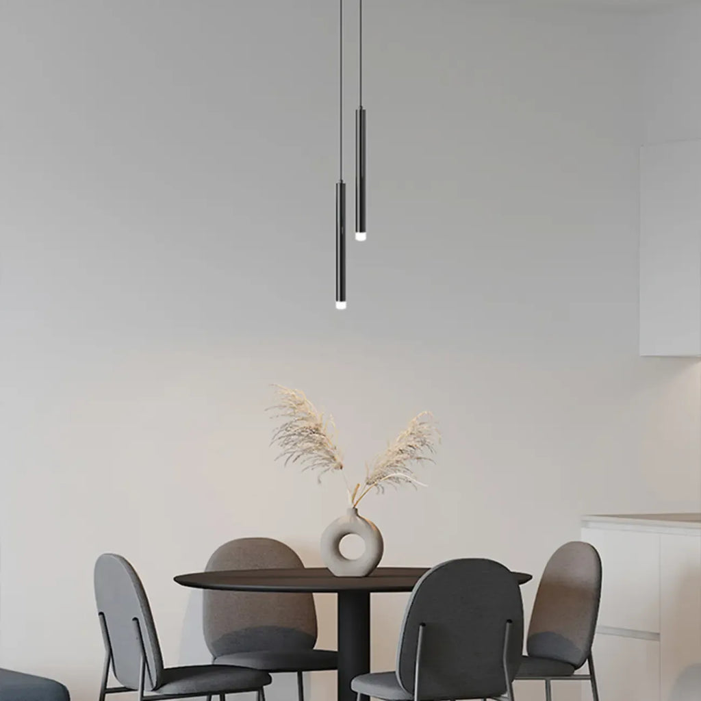 Nordic Versatile Black Acrylic Cylinder LED Pendant Light