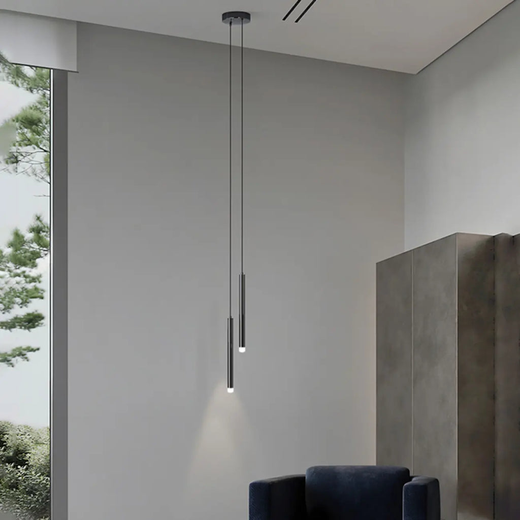 Nordic Versatile Black Acrylic Cylinder LED Pendant Light