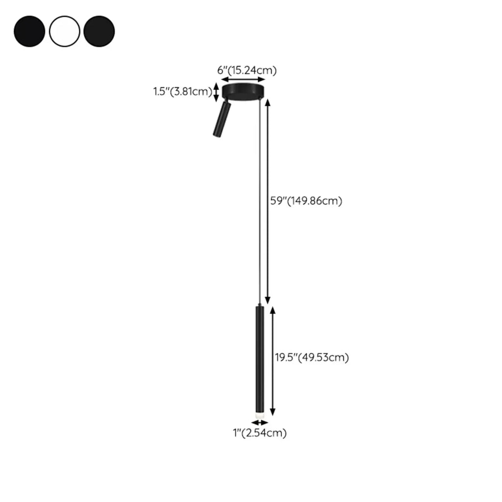Nordic Versatile Black Acrylic Cylinder LED Pendant Light