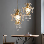 Elegant Crystal Gold Pendant Light for Dining Room
