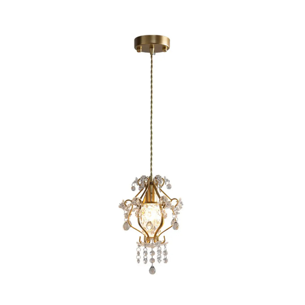 Elegant Crystal Gold Pendant Light for Dining Room