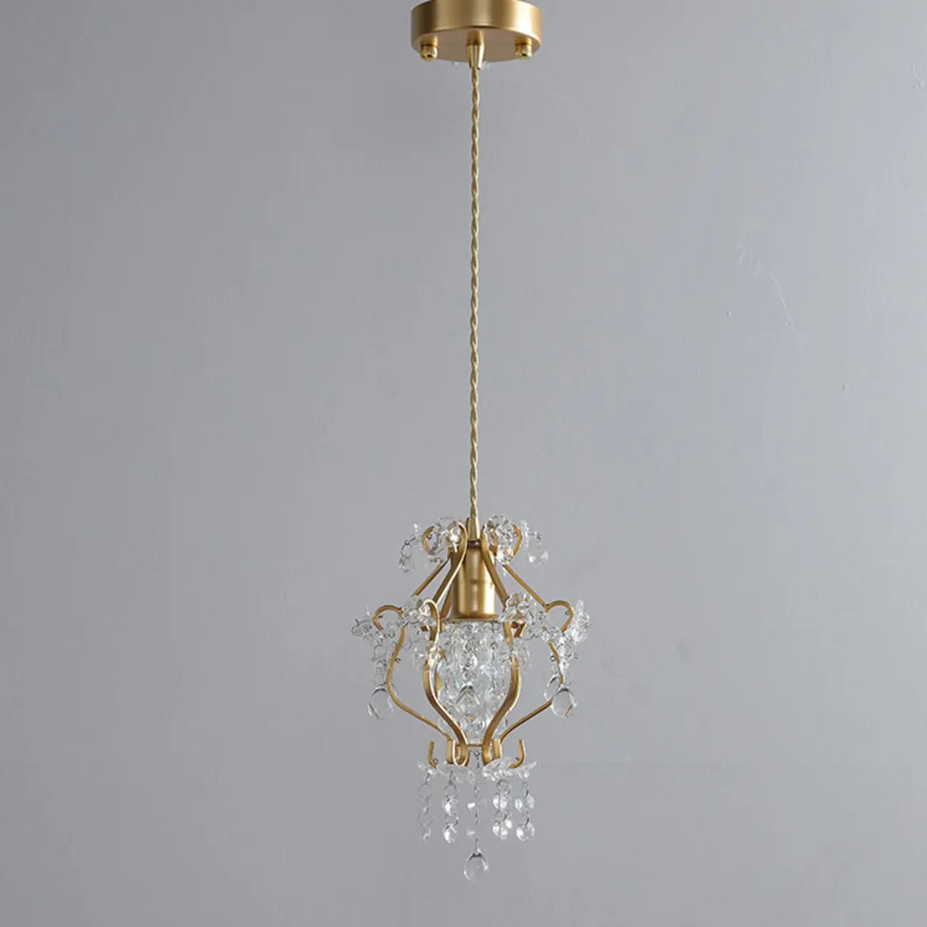 Elegant Crystal Gold Pendant Light for Dining Room