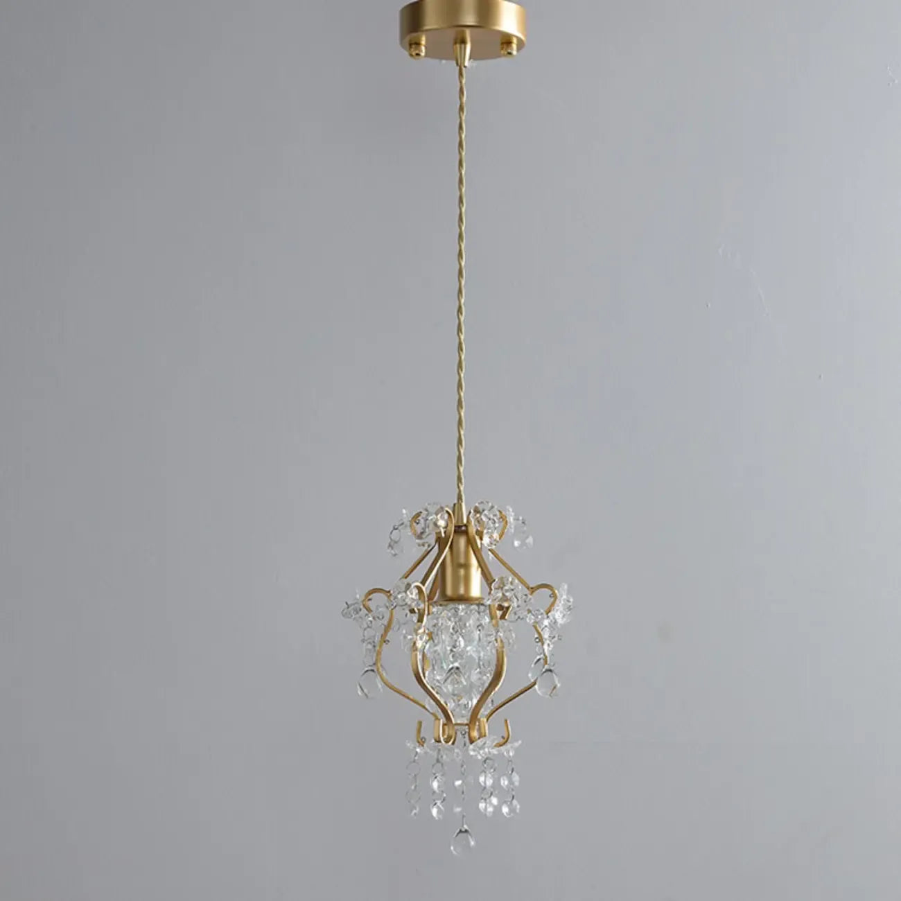 Elegant Crystal Gold Pendant Light for Dining Room