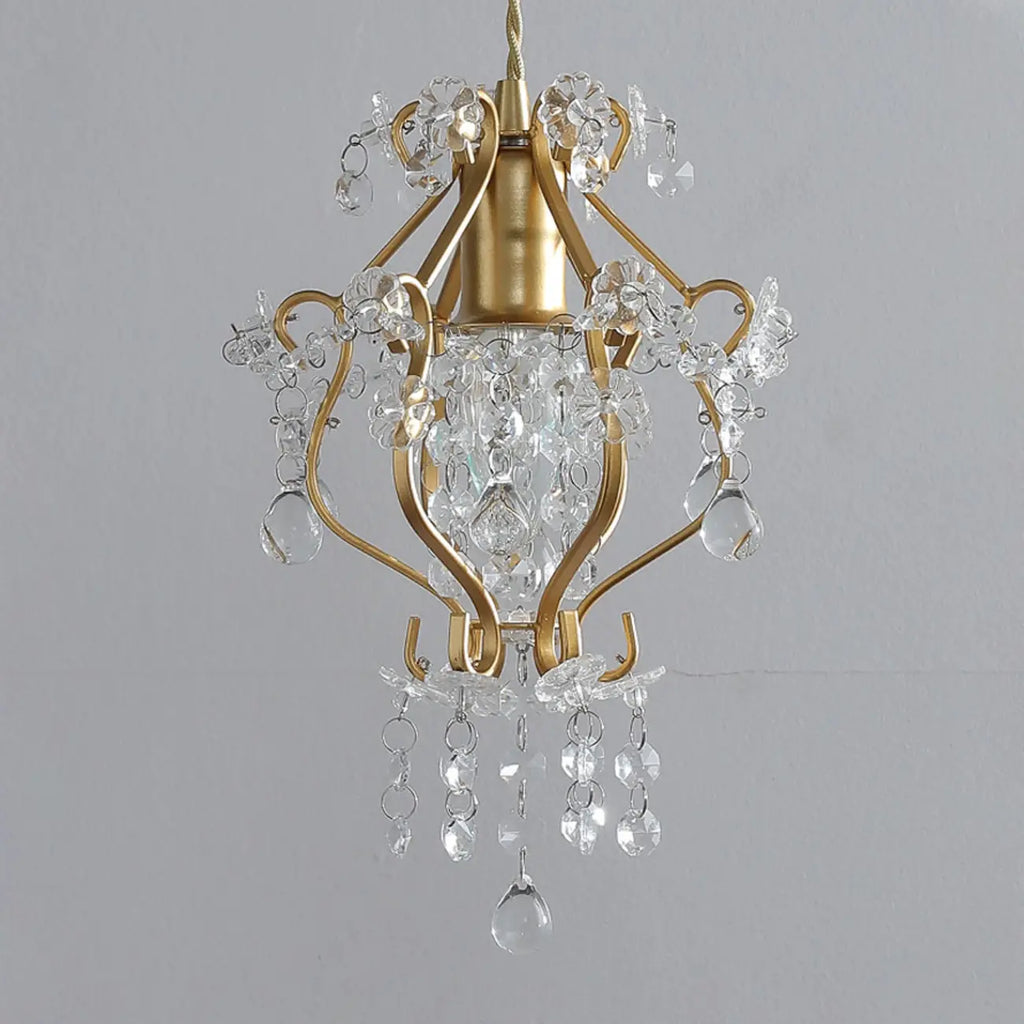 Elegant Crystal Gold Pendant Light for Dining Room