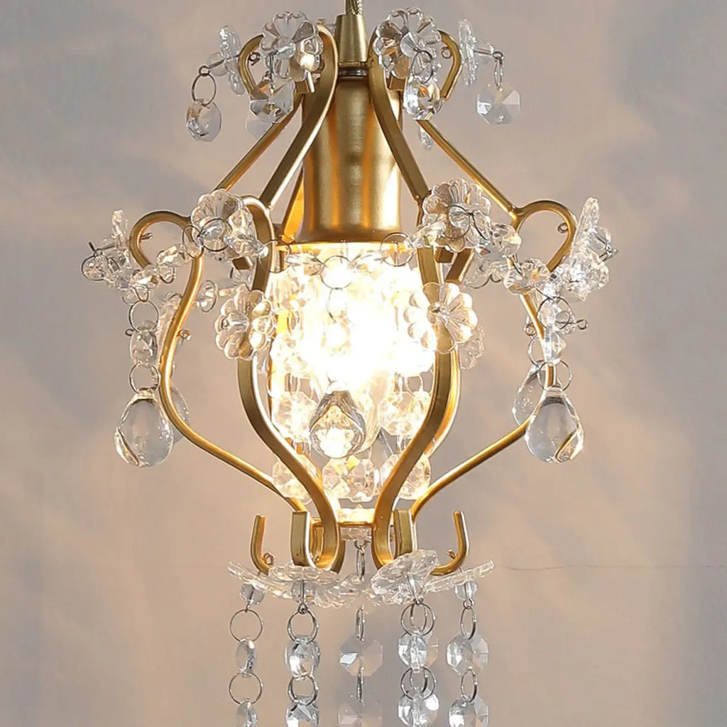 Elegant Crystal Gold Pendant Light for Dining Room