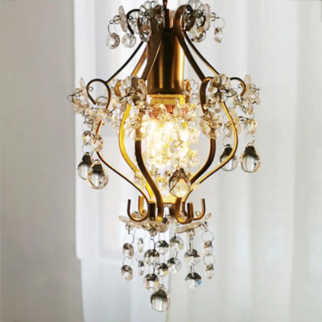 Elegant Crystal Gold Pendant Light for Dining Room
