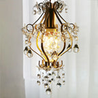 Elegant Crystal Gold Pendant Light for Dining Room