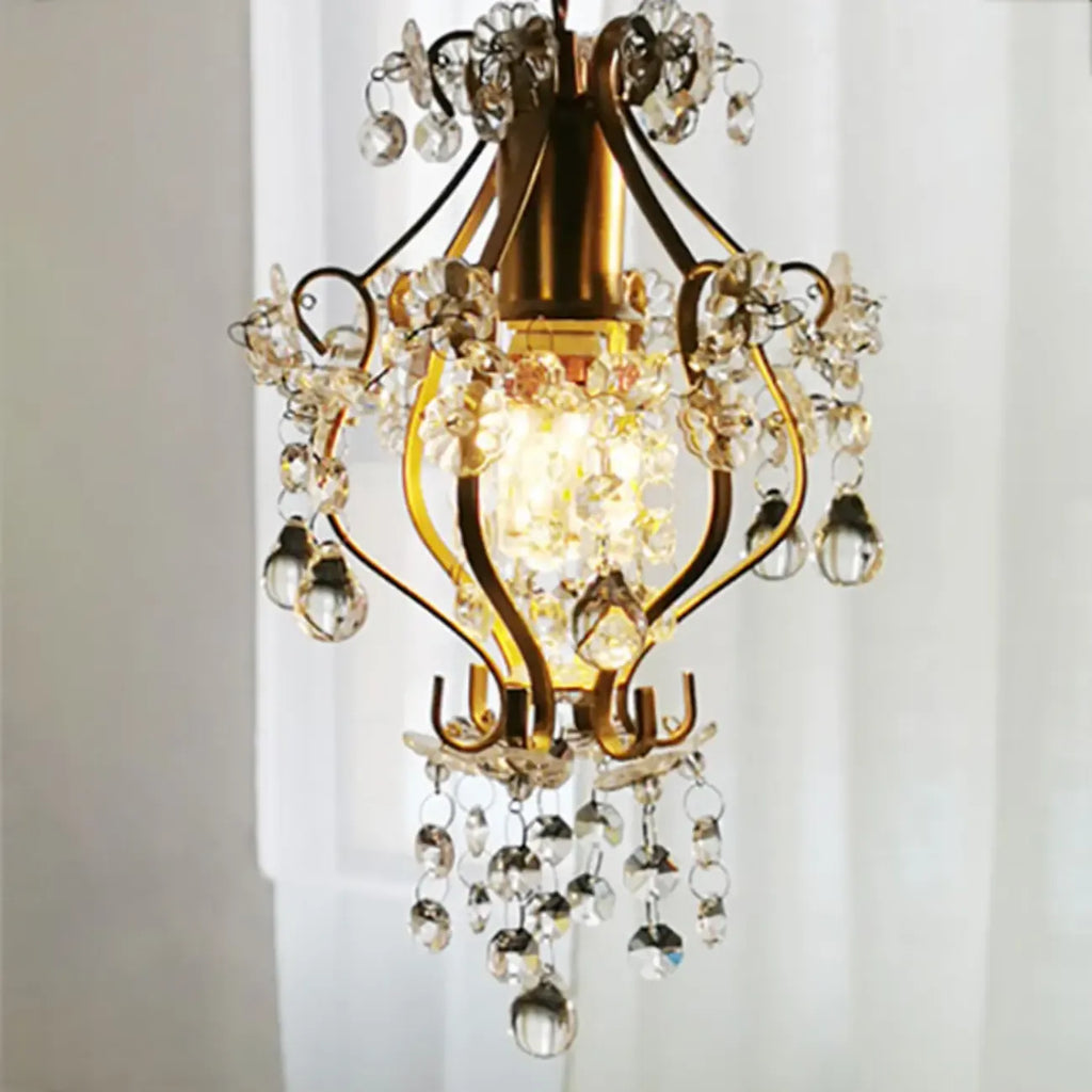 Elegant Crystal Gold Pendant Light for Dining Room