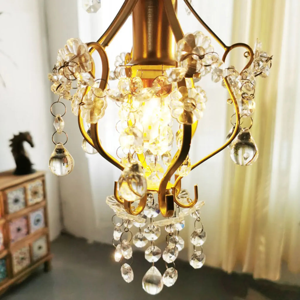 Elegant Crystal Gold Pendant Light for Dining Room