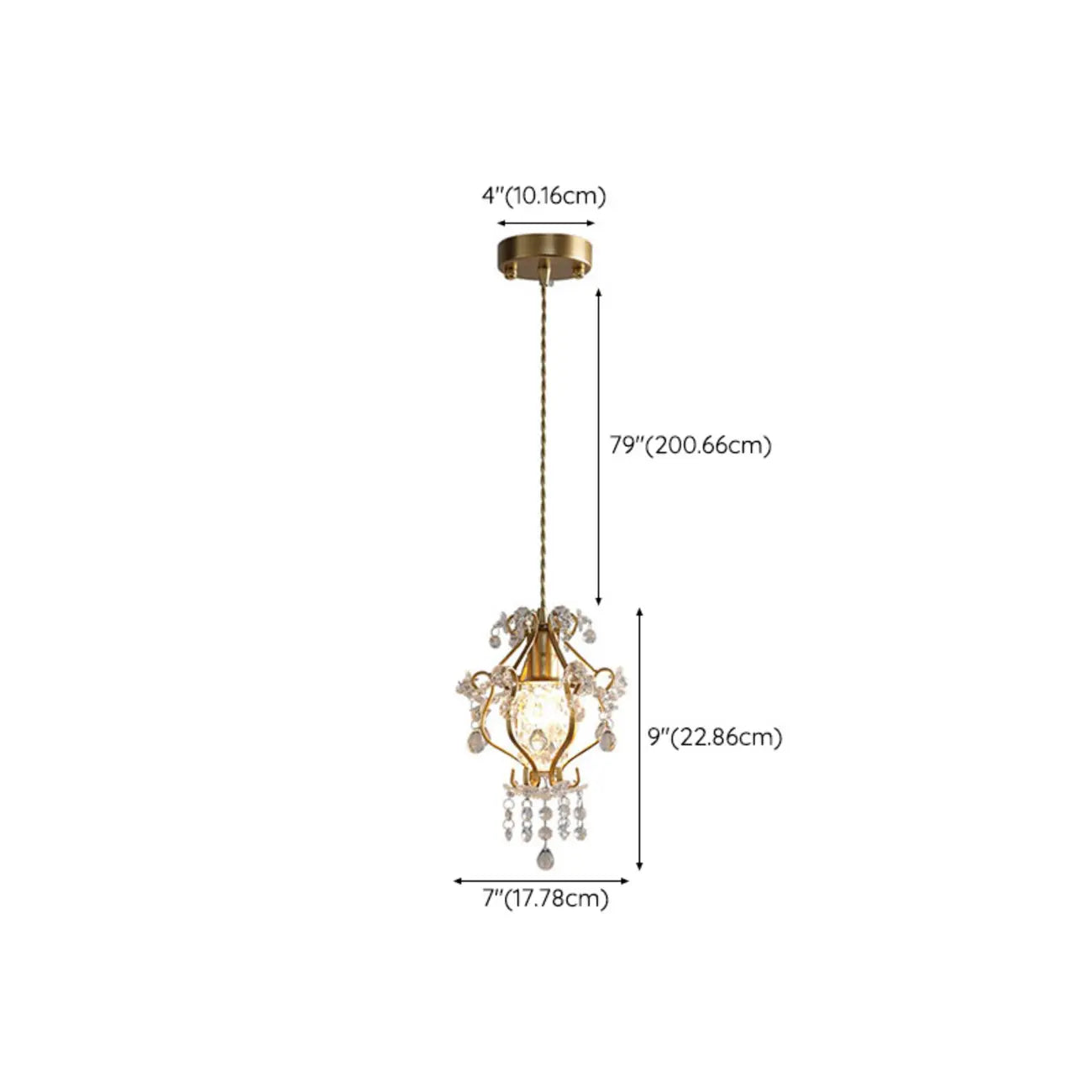 Elegant Crystal Gold Pendant Light for Dining Room