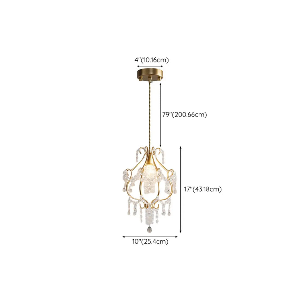 Elegant Crystal Gold Pendant Light for Dining Room
