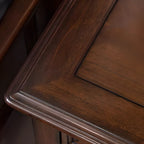 Traditional Brown Wood Nightstand with Drawers and Open Storage