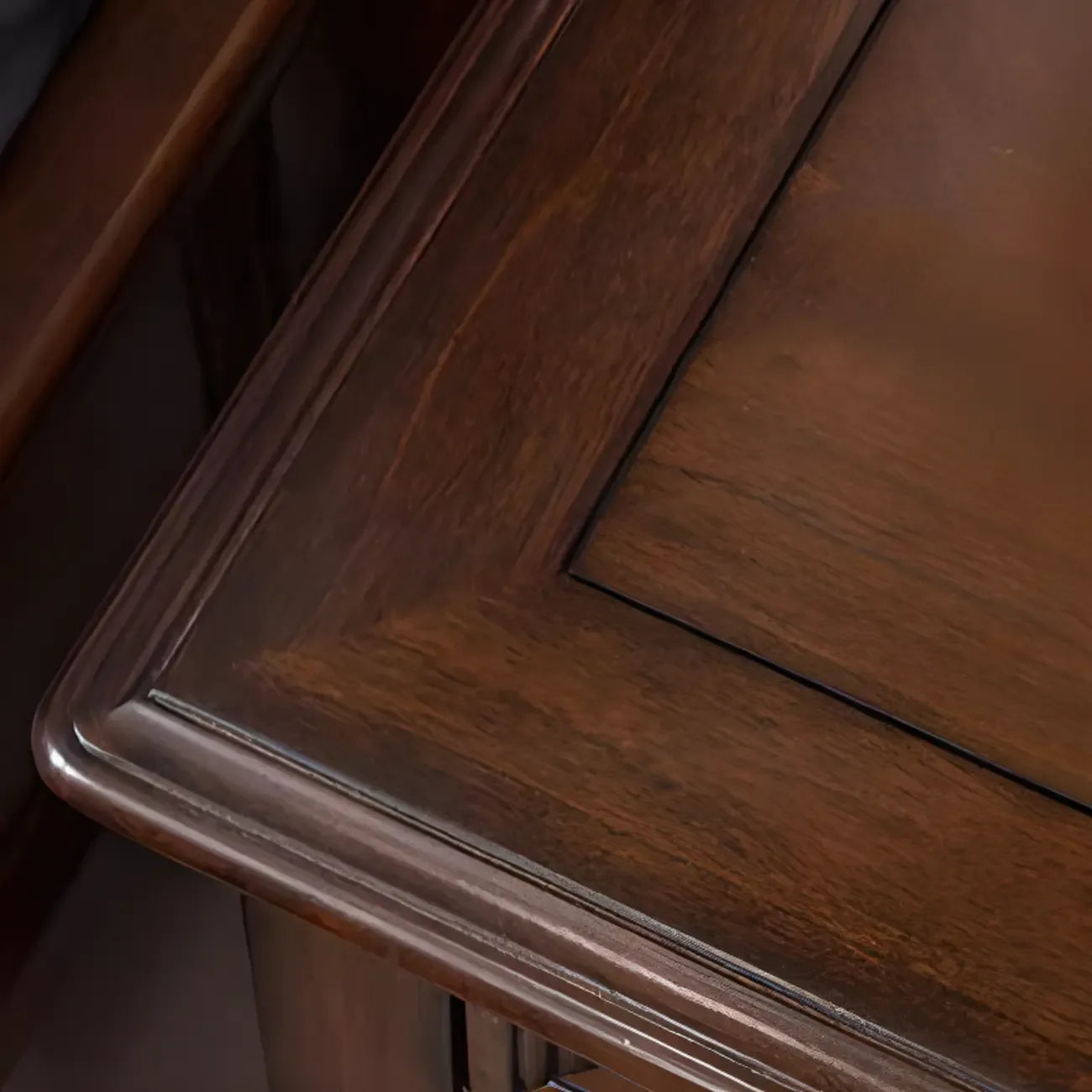 Traditional Brown Wood Nightstand with Drawers and Open Storage