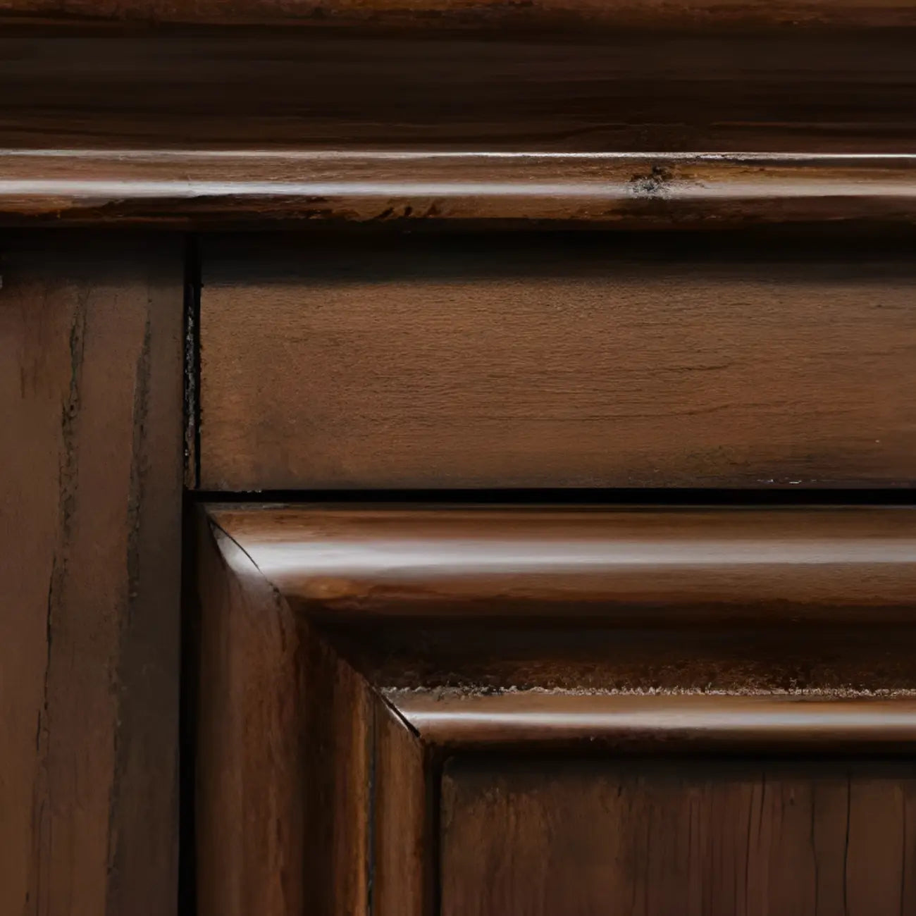 Traditional Brown Wood Nightstand with Drawers and Open Storage