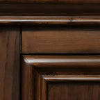 Traditional Brown Wood Nightstand with Drawers and Open Storage