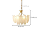 Vintage Crystal Chandelier with Glass Feather Lampshade