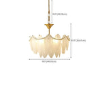 Vintage Crystal Chandelier with Glass Feather Lampshade
