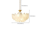 Vintage Crystal Chandelier with Glass Feather Lampshade