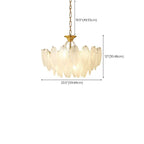 Vintage Crystal Chandelier with Glass Feather Lampshade