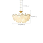 Vintage Crystal Chandelier with Glass Feather Lampshade