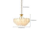 Vintage Crystal Chandelier with Glass Feather Lampshade