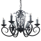 6-Light Black Iron Vintage Chandelier for Simple Charm