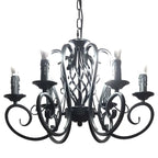 6-Light Black Iron Vintage Chandelier for Simple Charm