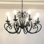 6-Light Black Iron Vintage Chandelier for Simple Charm