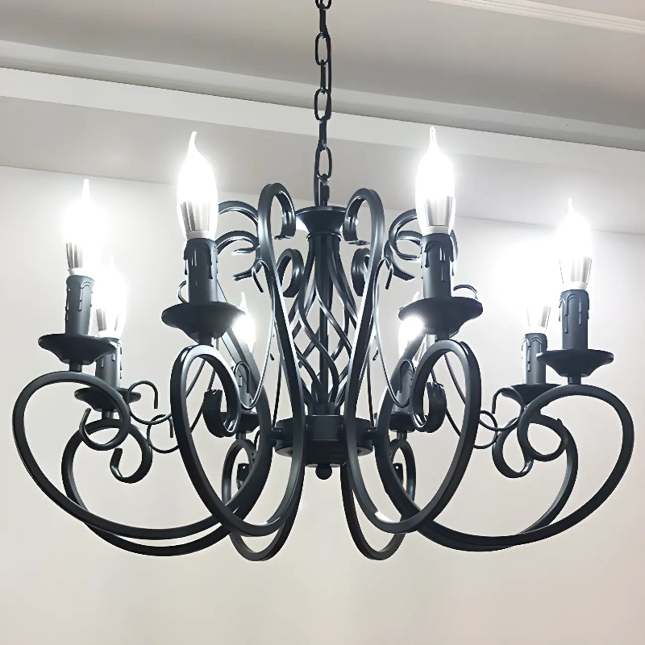 6-Light Black Iron Vintage Chandelier for Simple Charm