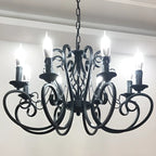 6-Light Black Iron Vintage Chandelier for Simple Charm