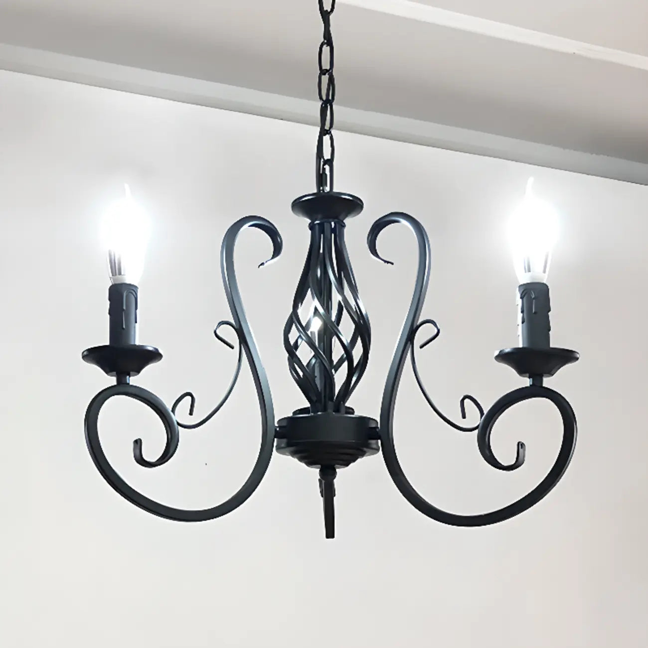 6-Light Black Iron Vintage Chandelier for Simple Charm