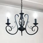 6-Light Black Iron Vintage Chandelier for Simple Charm