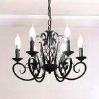 6-Light Black Iron Vintage Chandelier for Simple Charm