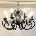 6-Light Black Iron Vintage Chandelier for Simple Charm