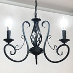 6-Light Black Iron Vintage Chandelier for Simple Charm