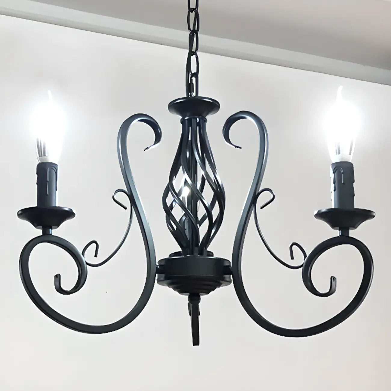 6-Light Black Iron Vintage Chandelier for Simple Charm