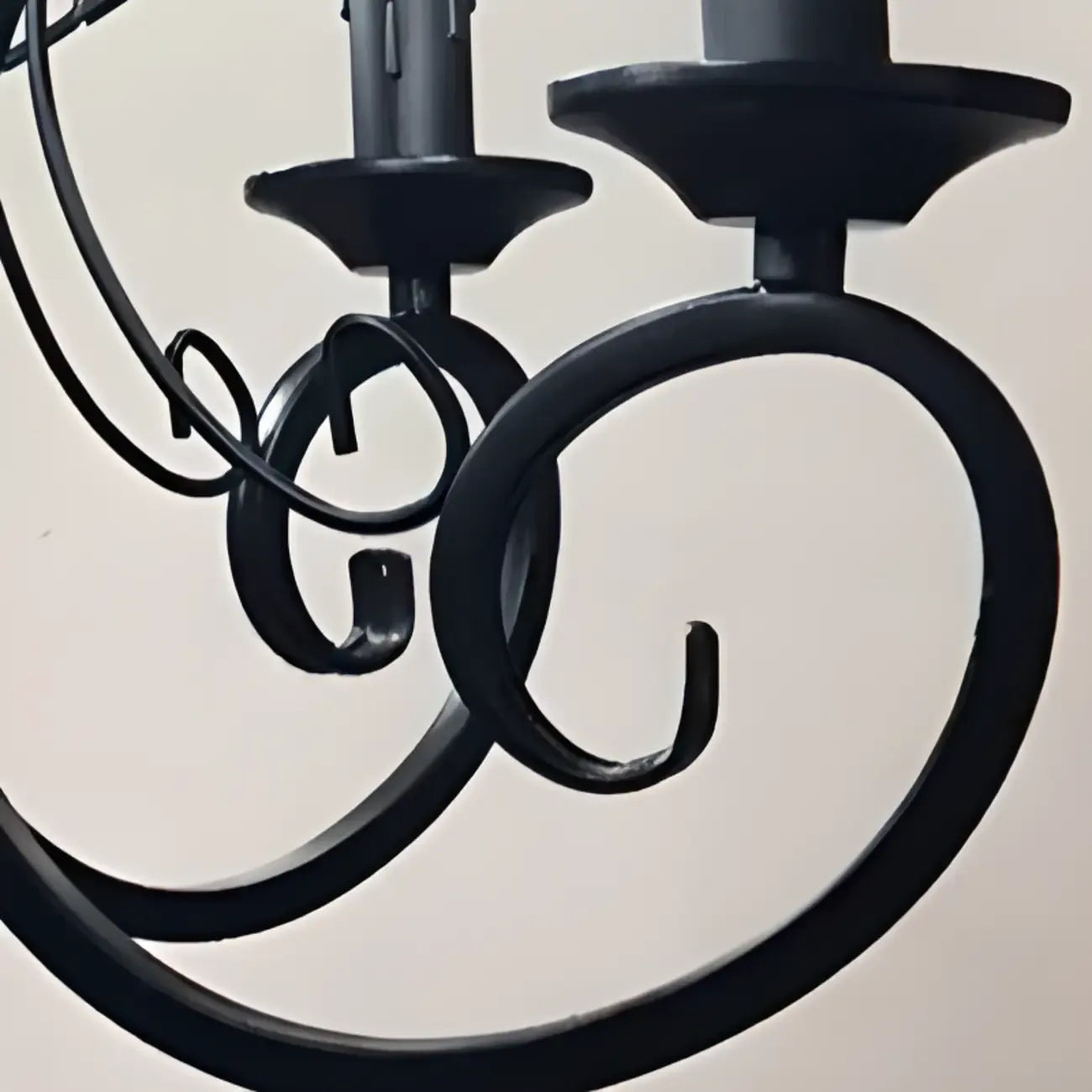 6-Light Black Iron Vintage Chandelier for Simple Charm