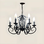6-Light Black Iron Vintage Chandelier for Simple Charm