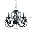 6-Light Black Iron Vintage Chandelier for Simple Charm