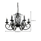 6-Light Black Iron Vintage Chandelier for Simple Charm