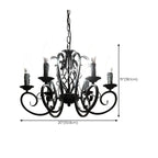 6-Light Black Iron Vintage Chandelier for Simple Charm