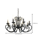 6-Light Black Iron Vintage Chandelier for Simple Charm