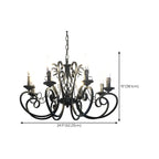 6-Light Black Iron Vintage Chandelier for Simple Charm