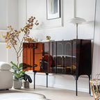 Modern Plastic/Acrylic Sideboard Cabinets with Shelves in Red