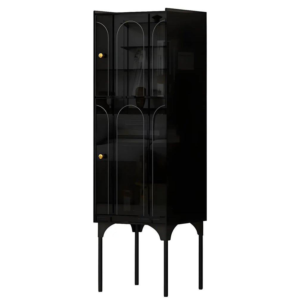 Modern Plastic/Acrylic Sideboard Cabinets with Shelves in Red
