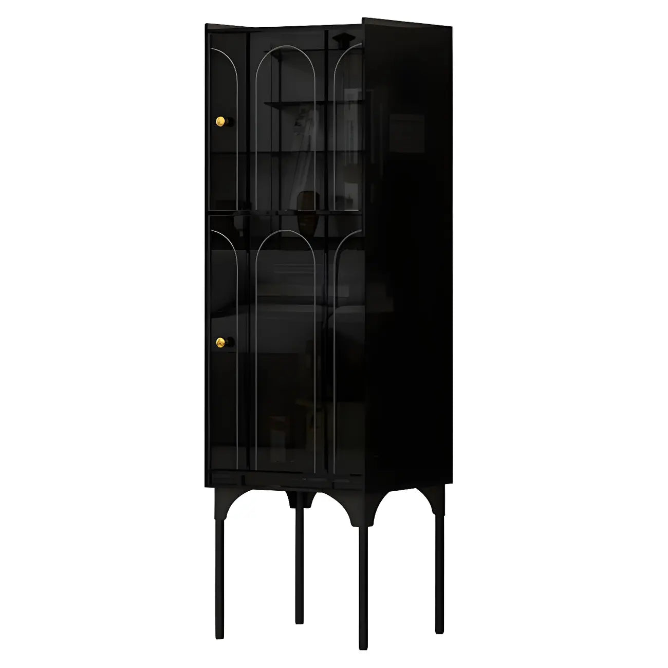 Modern Plastic/Acrylic Sideboard Cabinets with Shelves in Red
